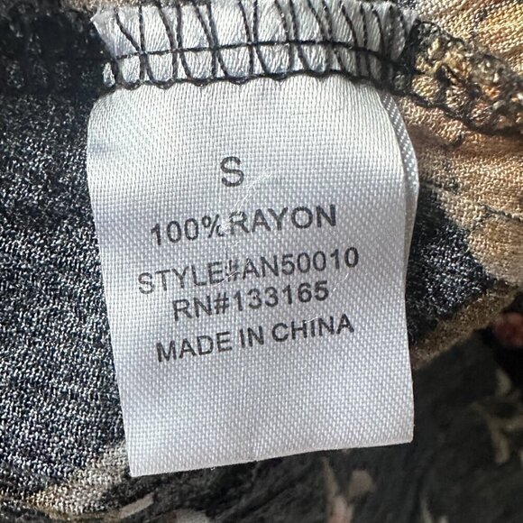 Altard State Black Floral long Bell sleeve Babydoll Mini Dress - Size Small - Picture 10 of 11